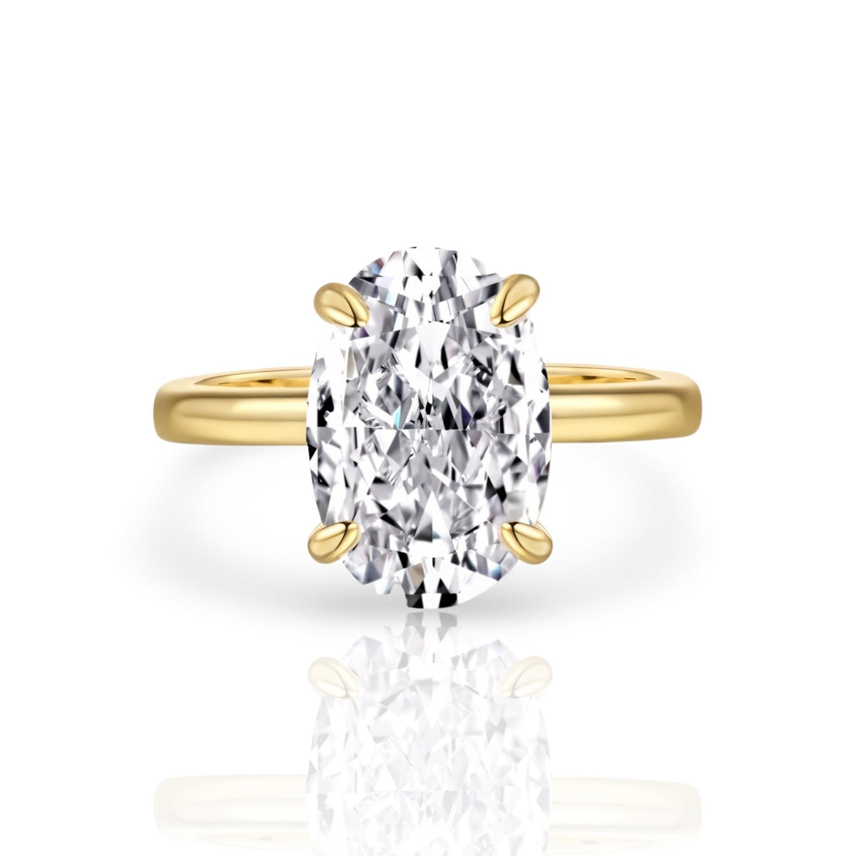 Oval Diamond Ring | 925 Sterling Silver